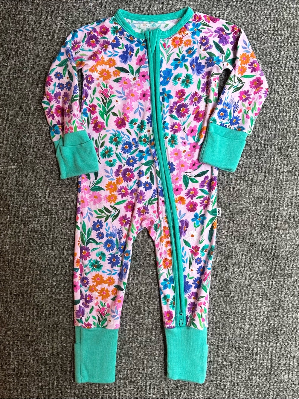 Little Sleepies Zippy Pajamas Sweet Pea Floral Flowers Bamboo Baby Onesie
